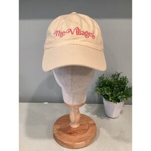 The Villages Florida Baseball Cap Hat Yellow Pink NEW - One Size